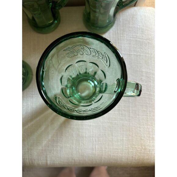 2 Libbey Coca Cola Mug Green Glasses - Picture 6 of 10